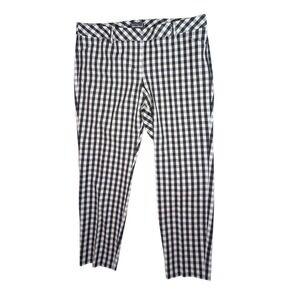 EXPRESS Editor Crop Pants‎ Black White Gingham Plaid Women Size 12